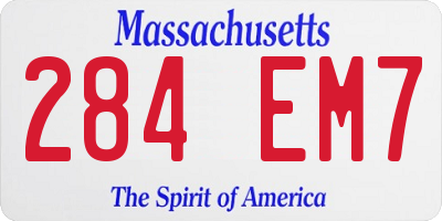MA license plate 284EM7