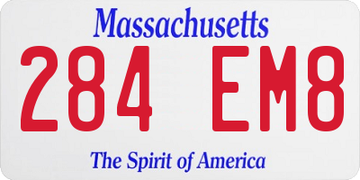 MA license plate 284EM8