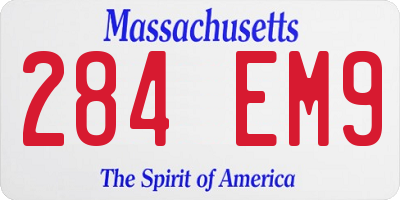 MA license plate 284EM9