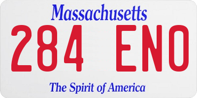 MA license plate 284EN0