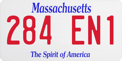 MA license plate 284EN1