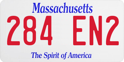 MA license plate 284EN2