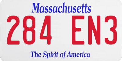 MA license plate 284EN3
