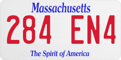 MA license plate 284EN4