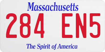MA license plate 284EN5