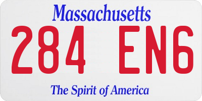 MA license plate 284EN6