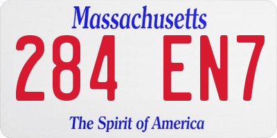 MA license plate 284EN7