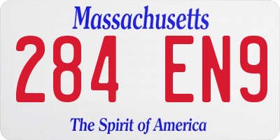 MA license plate 284EN9