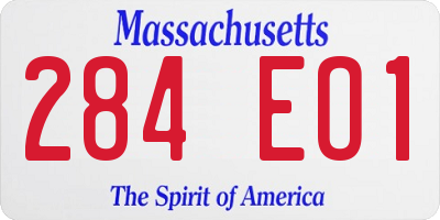 MA license plate 284EO1