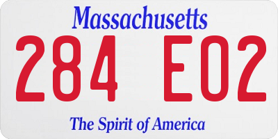 MA license plate 284EO2