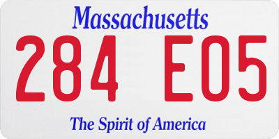 MA license plate 284EO5