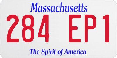 MA license plate 284EP1
