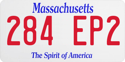 MA license plate 284EP2