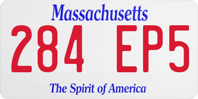 MA license plate 284EP5