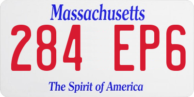MA license plate 284EP6