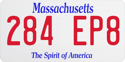 MA license plate 284EP8
