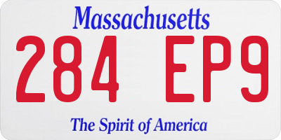 MA license plate 284EP9