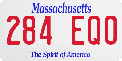 MA license plate 284EQ0
