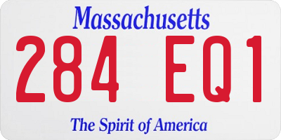 MA license plate 284EQ1
