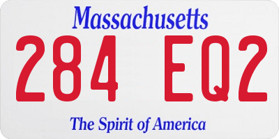 MA license plate 284EQ2