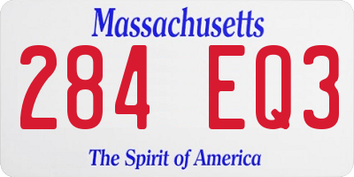 MA license plate 284EQ3