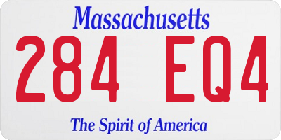 MA license plate 284EQ4