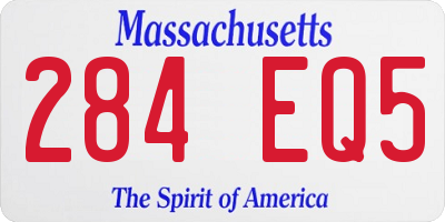 MA license plate 284EQ5