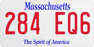 MA license plate 284EQ6