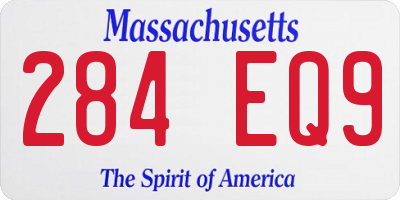 MA license plate 284EQ9