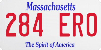 MA license plate 284ER0