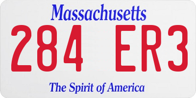 MA license plate 284ER3