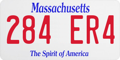 MA license plate 284ER4