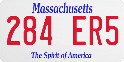 MA license plate 284ER5