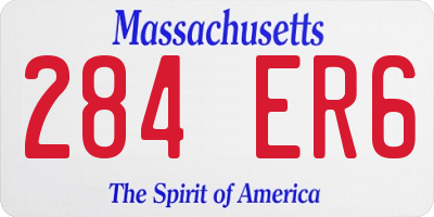 MA license plate 284ER6