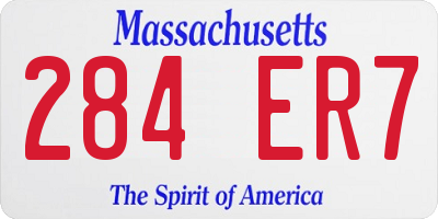 MA license plate 284ER7