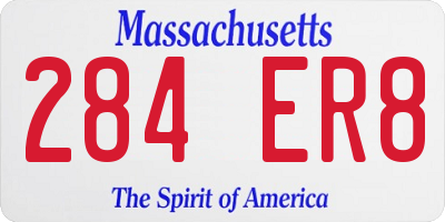 MA license plate 284ER8