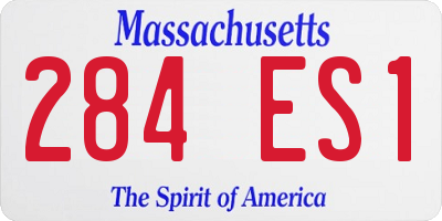 MA license plate 284ES1
