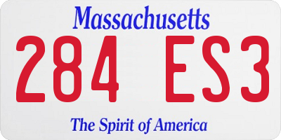 MA license plate 284ES3