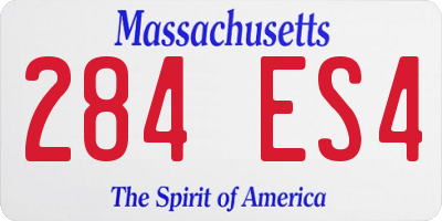MA license plate 284ES4