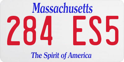 MA license plate 284ES5