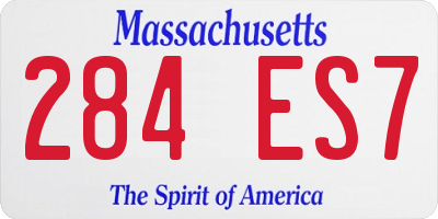 MA license plate 284ES7