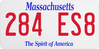 MA license plate 284ES8