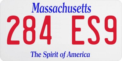MA license plate 284ES9