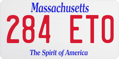 MA license plate 284ET0