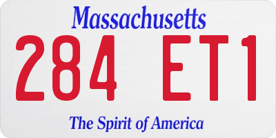 MA license plate 284ET1