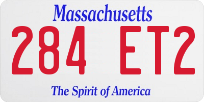 MA license plate 284ET2