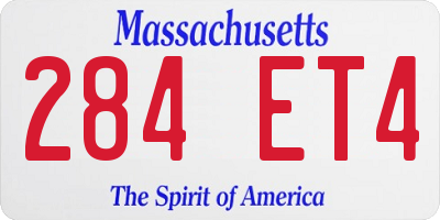 MA license plate 284ET4