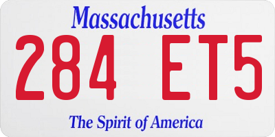 MA license plate 284ET5