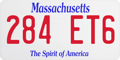 MA license plate 284ET6