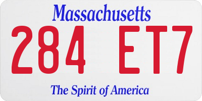 MA license plate 284ET7
